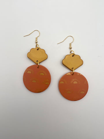 Orange Sunburst Fall Look Dangles