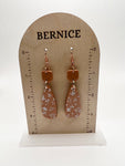 Rose Gold with Flower Pattern Dangle Earrings