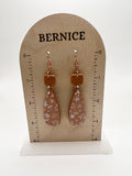 Rose Gold with Flower Pattern Dangle Earrings